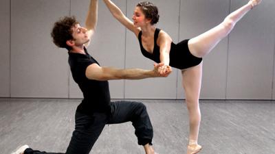 male and female ballet dancer partnering